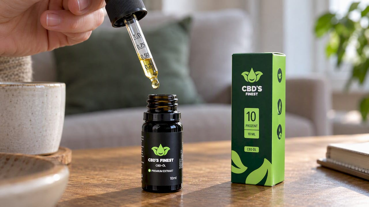 Pipette mit CBD-Öl und Milliliterskala