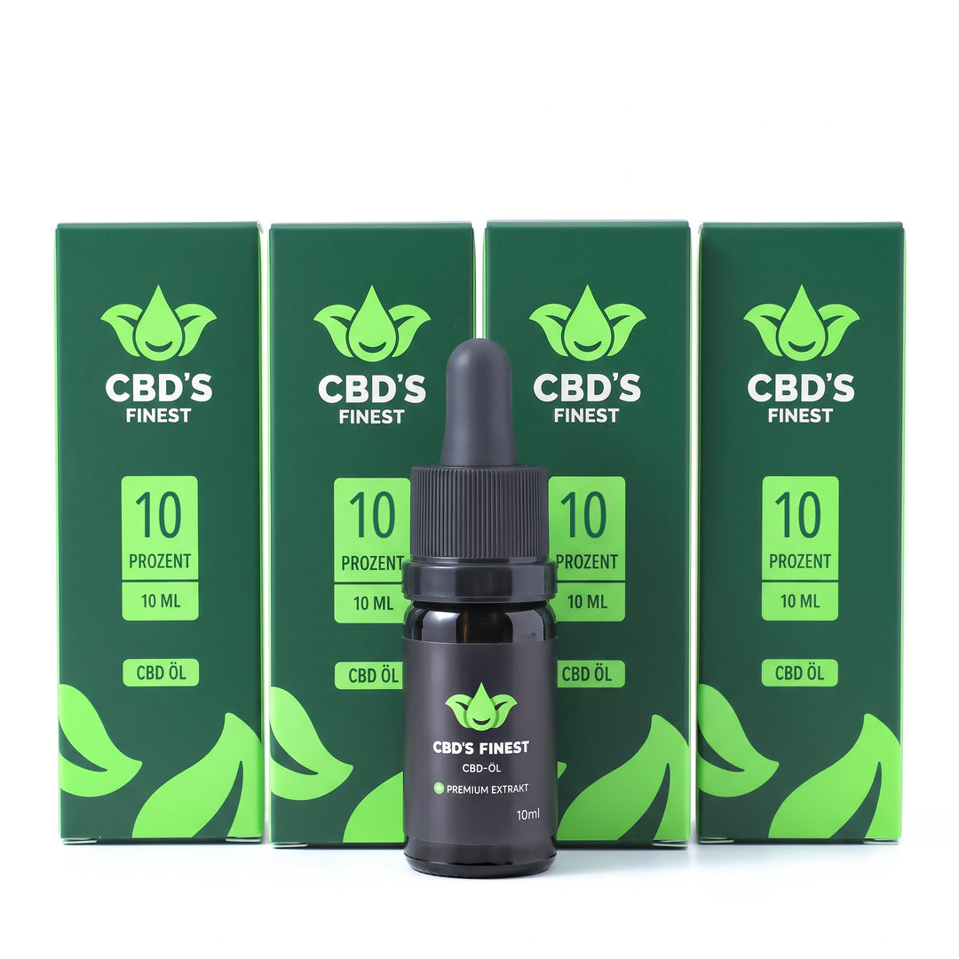 4x Premium CBD-Öl 10% (10ml Flaschen)