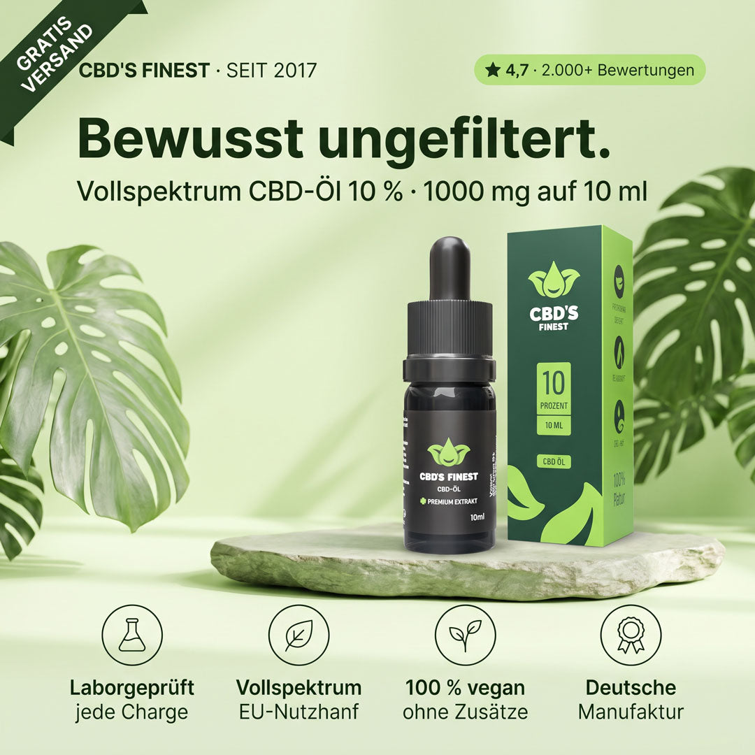 Vollspektrum CBD-Öl 10 % – 1000 mg CBD auf 10 ml